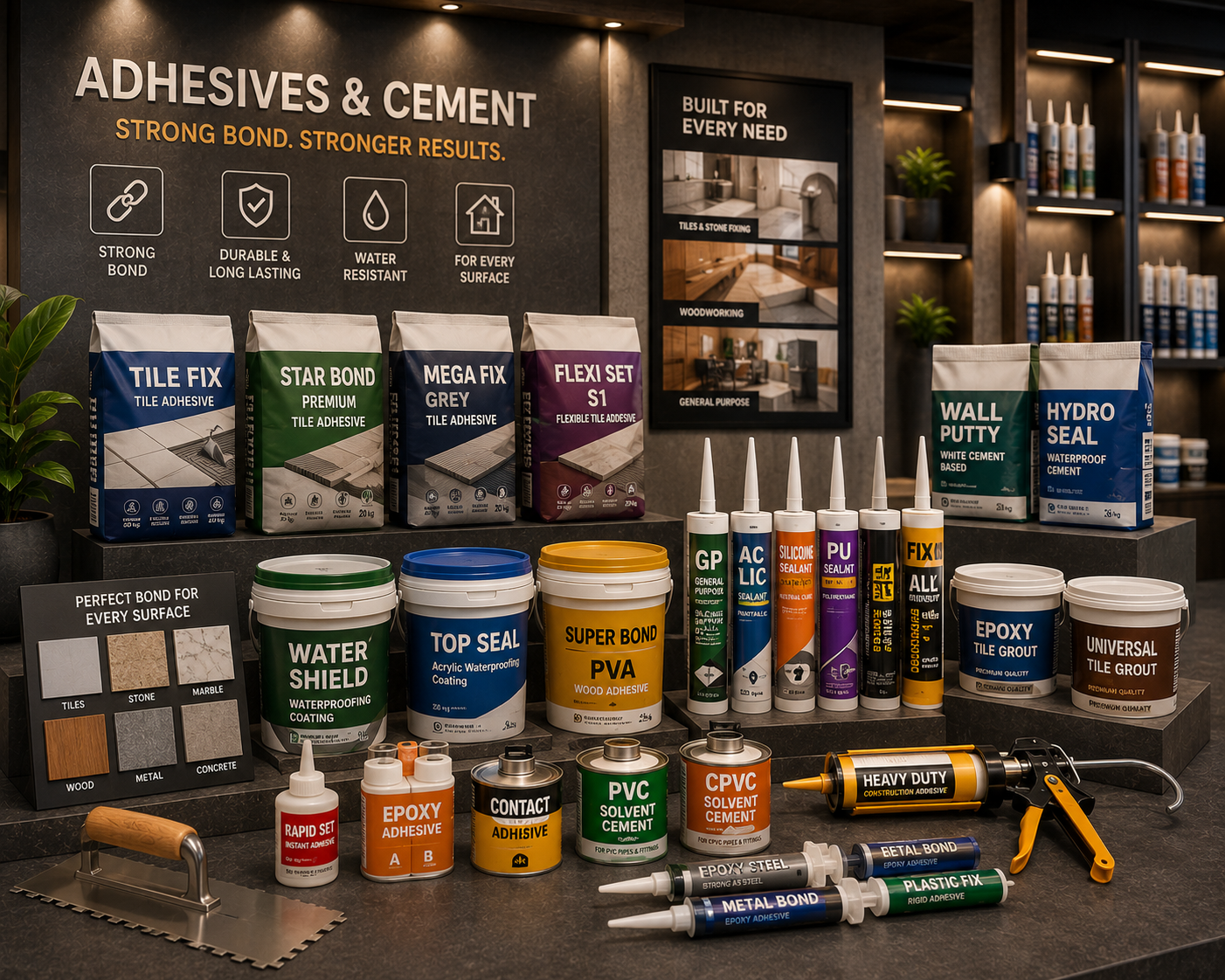 Adhesives, Cement & Grouts